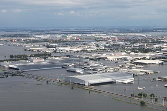 豪雨、大雨により浸水した建物